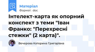 Інтелект-карта як опорний конспект з теми "Іван Франко: "Перехресні стежки" (2 карта)".