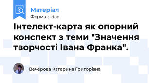 Інтелект-карта як опорний конспект з теми "Значення творчості Івана Франка".