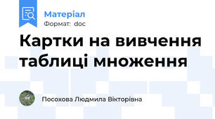 Картки на вивчення таблиці множення