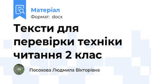 Тексти для перевірки техніки читання 2 клас