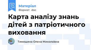 Карта аналізу знань дітей з патріотичного виховання