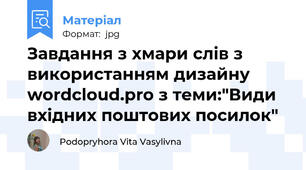 Завдання з хмари слів з використанням дизайну wordcloud.pro з теми:"Види вхідних поштових посилок"