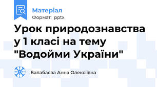 Урок природознавства у 1 класі на тему "Водойми України"