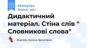 Дидактичний матеріал. Стіна слів " Словникові слова"