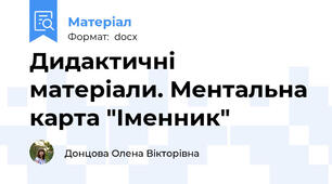 Дидактичні матеріали. Ментальна карта "Іменник"