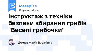 Інструктаж з техніки безпеки збирання грибів "Веселі грибочки"