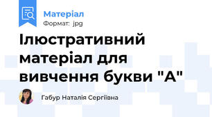 Ілюстративний матеріал для вивчення букви "А"
