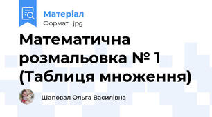 Математична розмальовка № 1 (Таблиця множення)