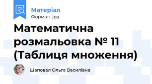 Математична розмальовка № 11 (Таблиця множення)
