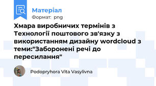 Хмара виробничих термінів з Технології поштового зв'язку з використанням дизайну wordcloud з теми:"Заборонені речі до пересилання"