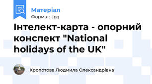 Інтелект-карта - опорний конспект "National holidays of the UK"