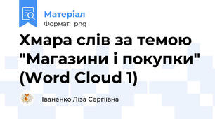 Хмара слів за темою "Магазини і покупки" (Word Cloud 1)