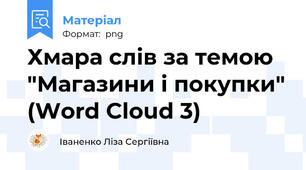 Хмара слів за темою "Магазини і покупки" (Word Cloud 3)