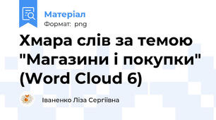 Хмара слів за темою "Магазини і покупки" (Word Cloud 6)