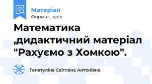 Математика ,дидактичний матеріал "Рахуємо з Хомкою".