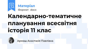 Календарно-тематичне планування всесвітня історія 11 клас