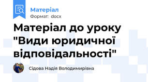 Матеріал до уроку "Види юридичної відповідальності"