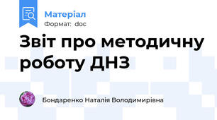 Звіт про методичну роботу ДНЗ