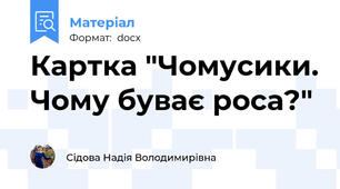 Картка "Чомусики. Чому буває роса?"