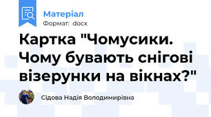 Картка "Чомусики. Чому бувають снігові візерунки на вікнах?"