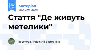 Стаття "Де живуть метелики"