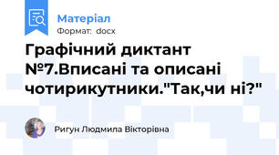 Графічний диктант №7.Вписані та описані чотирикутники."Так,чи ні?"