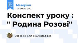 Конспект уроку : " Родина Розові"