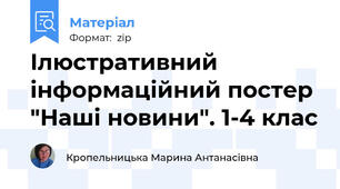 Ілюстративний інформаційний постер "Наші новини". 1-4 клас