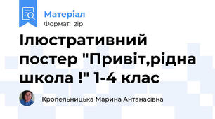 Ілюстративний постер "Привіт,рідна школа !" 1-4 клас