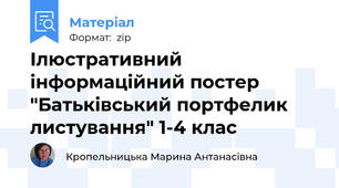Ілюстративний інформаційний постер "Батьківський портфелик листування" 1-4 клас