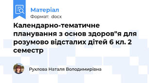 Календарно-тематичне планування з основ здоров"я для розумово відсталих дітей 6 кл. 2 семестр