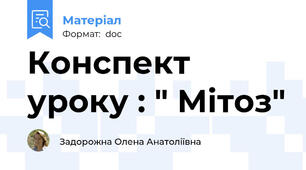 Конспект уроку : " Мітоз"