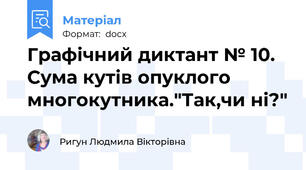 Графічний диктант № 10. Сума кутів опуклого многокутника."Так,чи ні?"