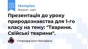 Презентація до уроку природознавства для 1-го класу на тему: "Тварини. Свійські тварини".