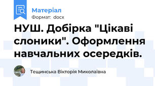 НУШ. Добірка "Цікаві слоники". Оформлення навчальних осередків.