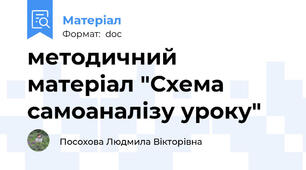 методичний матеріал "Схема самоаналізу уроку"