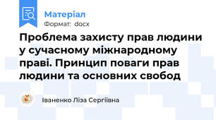 Проблема захисту прав людини у сучасному міжнародному праві. Принцип поваги прав людини та основних свобод