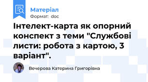 Інтелект-карта як опорний конспект з теми "Службові листи: робота з картою, 3 варіант".