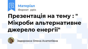 Презентація на тему : " Мікроби альтернативне  джерело енергії"