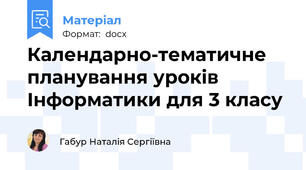 Календарно-тематичне планування уроків Інформатики для 3 класу
