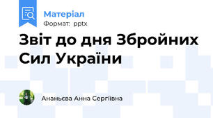 Звіт до дня Збройних Сил України