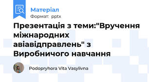 Презентація з теми:"Вручення міжнародних авіавідправлень" з Виробничого навчання