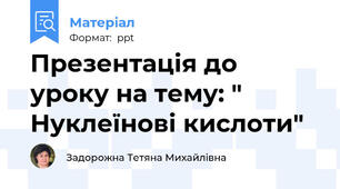 Презентація до уроку на тему: " Нуклеїнові кислоти"