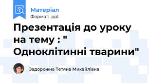 Презентація до уроку на тему : " Одноклітинні тварини"