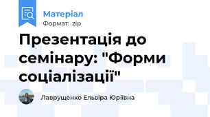 Презентація до семінару: "Форми соціалізації"