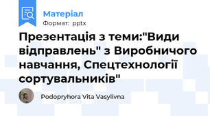 Презентація з теми:"Види відправлень" з Виробничого навчання, Спецтехнології сортувальників"