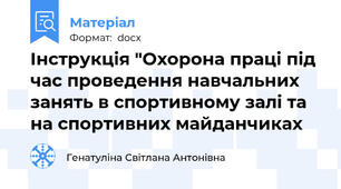 Інструкція "Охорона праці під час проведення навчальних занять в спортивному залі та на спортивних майданчиках