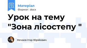 Урок на тему "Зона лісостепу "