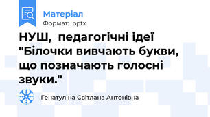 НУШ,  педагогічні ідеї "Білочки вивчають букви, що позначають голосні звуки."