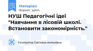 НУШ Педагогічні ідеї "Навчання в лісовій школі. Встановити закономірність."